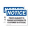 Signmission Prices Subject To Change According To Customer'S, 10 in W x Rectangle, Plastic OS-2PACK-NS-P-710-L-17798 - alternate 1